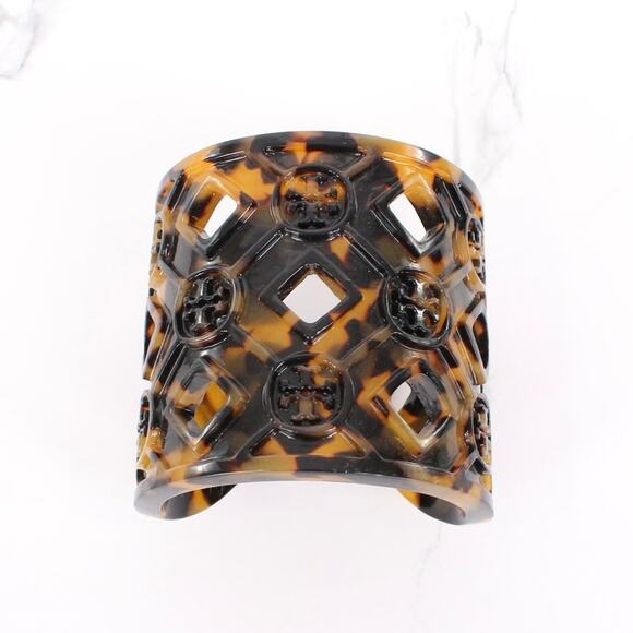 Tory Burch Brown Resin Lucite Cuff Bracelet - Picture 7 of 7